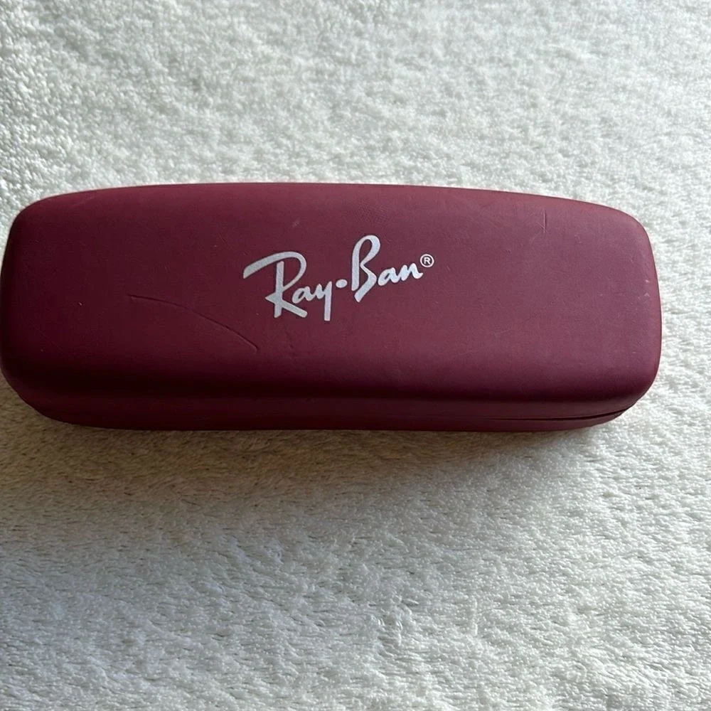 Ray Ban Eye‎ Sun Glasses Hard Case Maroon/Red